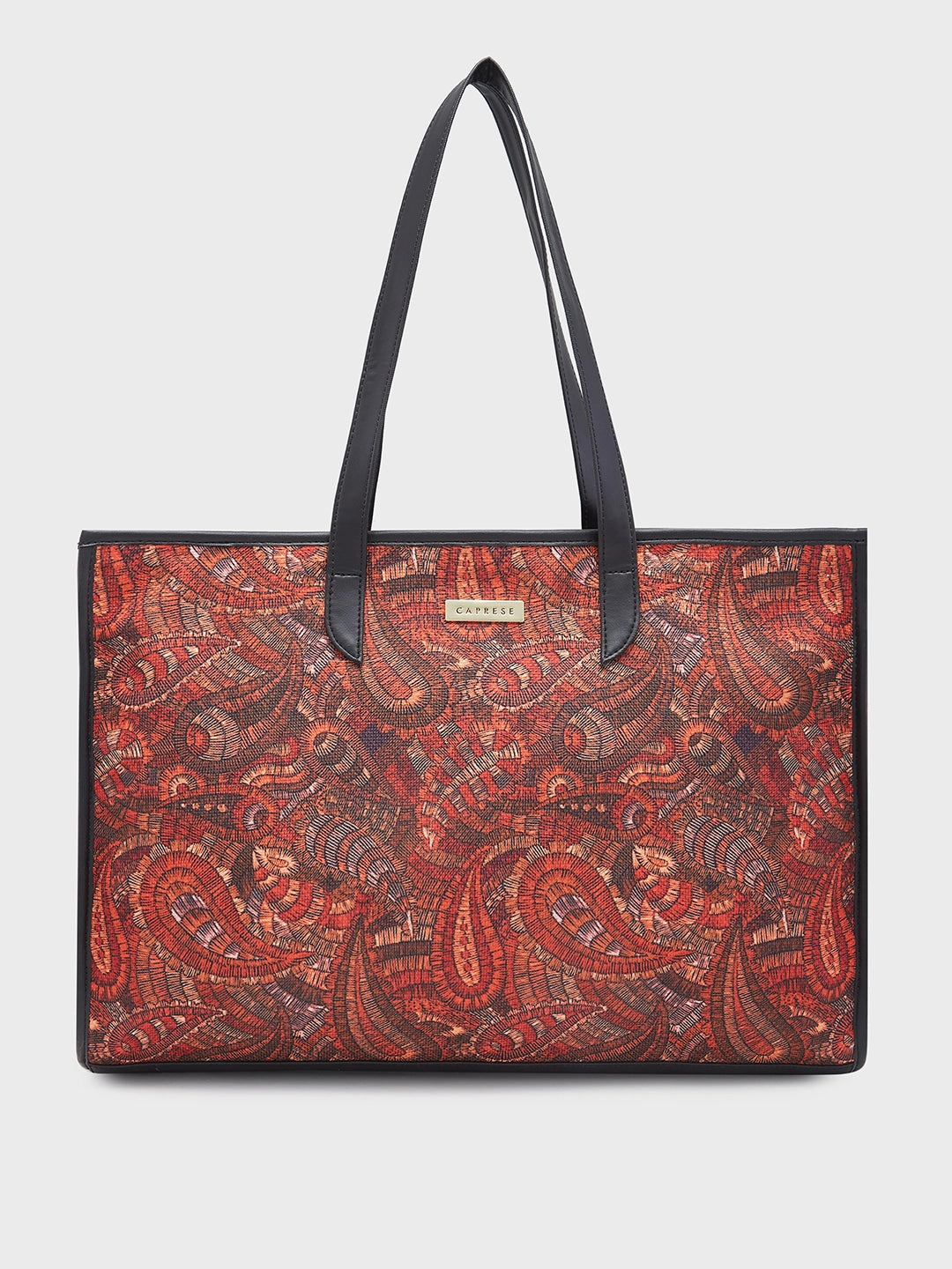 Ladies Tote Bag Weekend Canvas -Caprese Kaya Tote Large Printed Womens Handbag Red