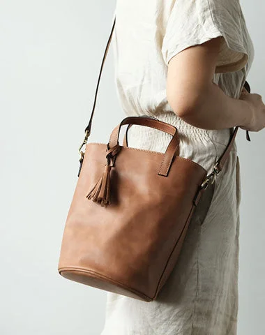 Ladies Bucket Bag Eco-Friendly -Stylish LEATHER WOMEN Large Bucket Handbag Barrel SHOULDER BAG Crossbody Purse FOR WOMEN