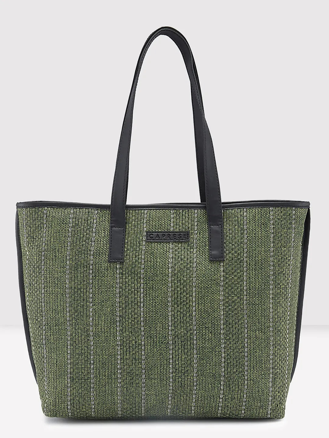 Ladies Tote Bag Evening Out -Caprese Evana Tote Medium Striped Women'S Handbag Green