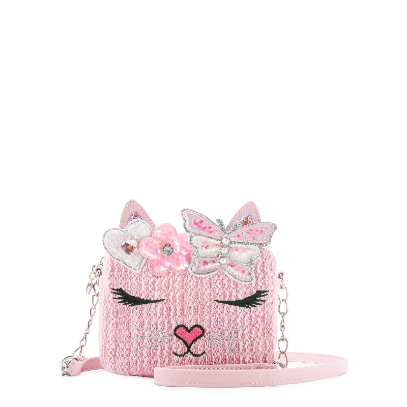 Ladies' crossbody bag graduation -Miss Bella Kitty Cat Tweed Crossbody Bag