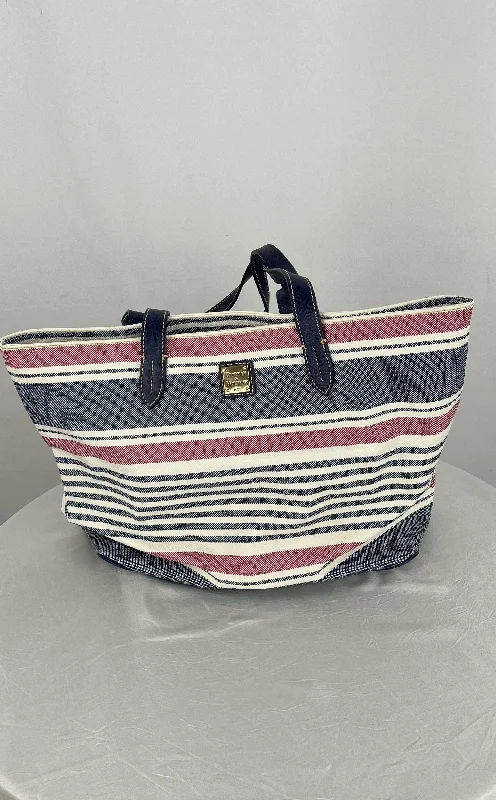 Ladies Tote Bag Pastel Shades -Dooney & Bourke Women's Waverly Red White Blue Striped Large Tote Purse