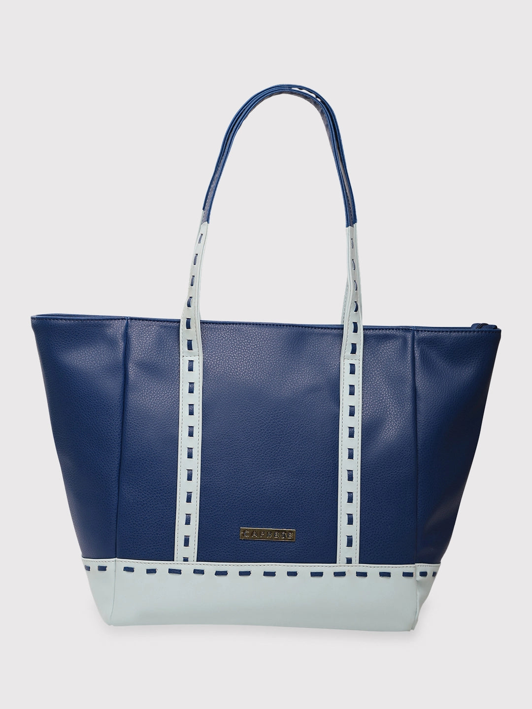 Ladies Tote Bag Designer Style -Caprese Lucca Tote Medium Solid Women'S Office Handbag Navy