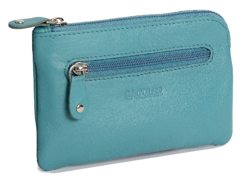 Ladies' wallet campaign -SADDLER ELLIE Leather Rectangular Coin Purse - Credit Card and Key Holder with front Zip Pocket - RFID Protected