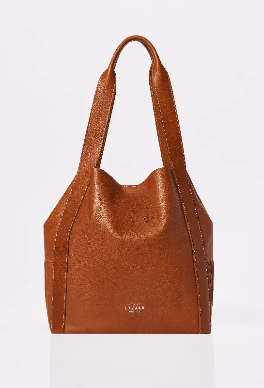 Ladies Bucket Bag Sleek Elegance -Tan Leather Bucket Bag 'Ushuaia'