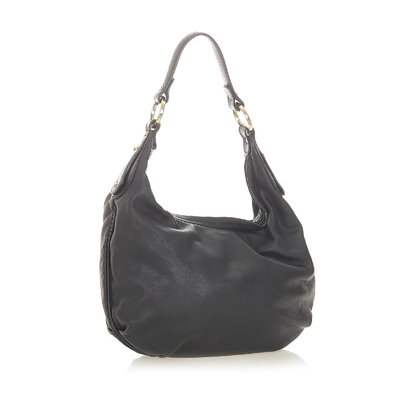 Ladies' dumpling bag stylish buckles -Fendi Leather Hobo Bag (SHG-32167)