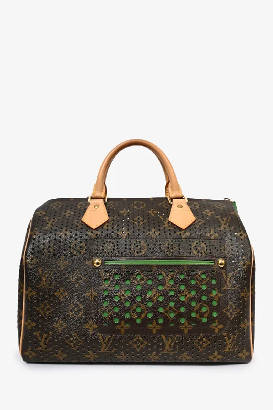 Ladies Handbag Handmade Craft -Louis Vuitton 2006 Limited Edition Monogram Perforated Speedy 30