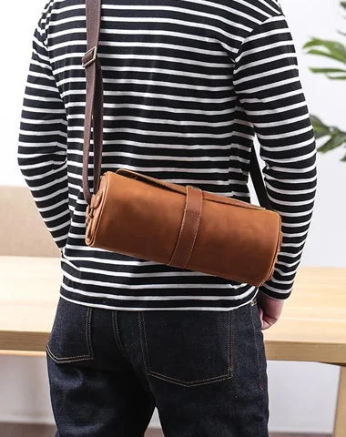 Ladies Bucket Bag Soft Pastels -Black Leather Mens Brown Barrel Postman Bag Brown Bucket Messenger Bag Side Bag For Men