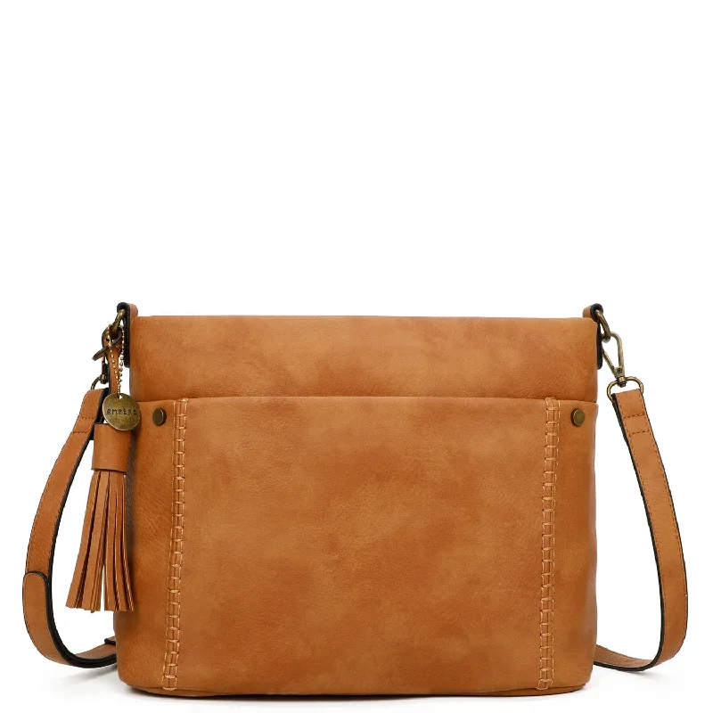 Ladies' crossbody bag inspiration -Christina Crossbody Vegan Leather Bag - Light Brown