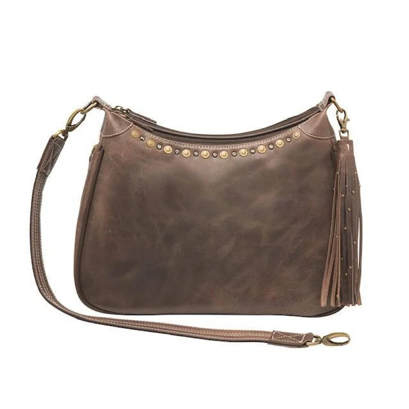 Ladies' dumpling bag superior quality -Concealed Carry Distressed Buffalo Hobo by GTM Original