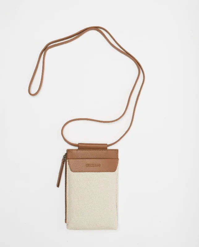 Mobile Phone Bag Canvas, Tan