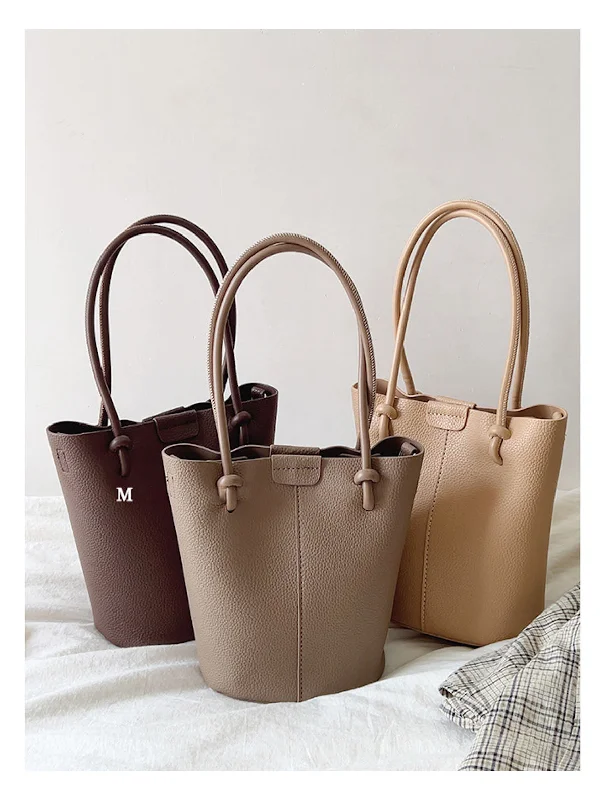 Ladies Bucket Bag Elegant Design -Elena Handbags Chic Leather Bucket Bag