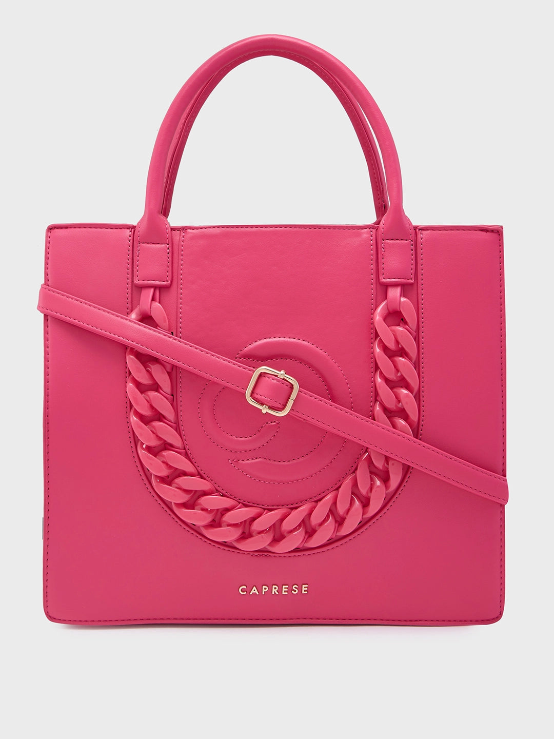 Ladies Tote Bag Multi Canvas -Caprese Roxana Tote Medium Pink