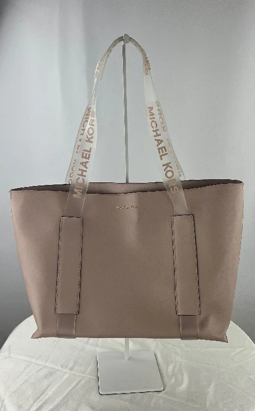 Ladies Tote Bag Weekend Getaway -Michael Kors Women's Blush Pink Leather Tote Handbag W/Clear Straps large NWOT