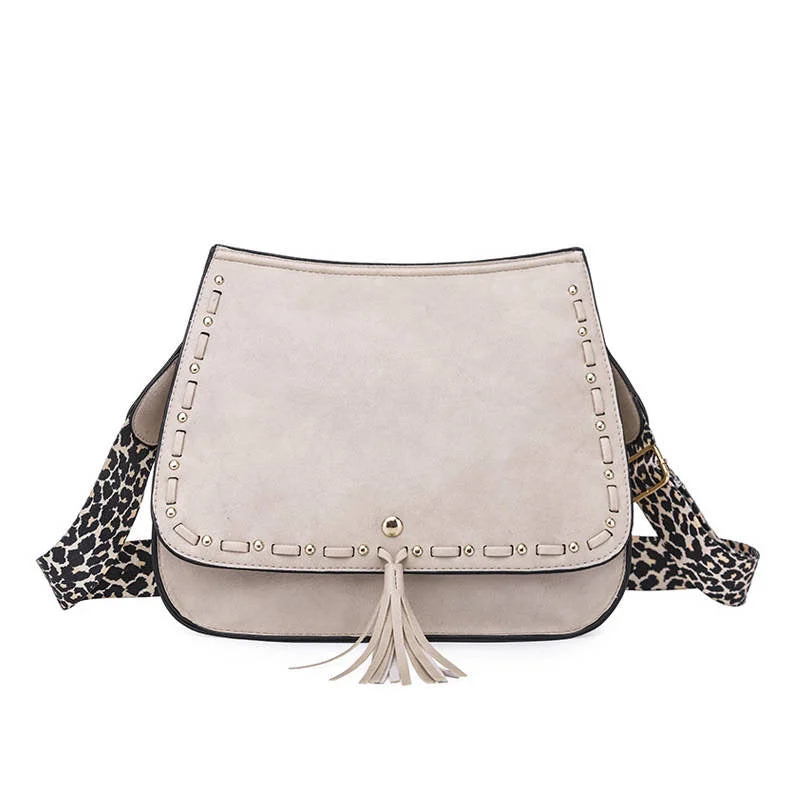 Ladies' wallet glitter -*Tassel Messenger Purse Bag - CREAM