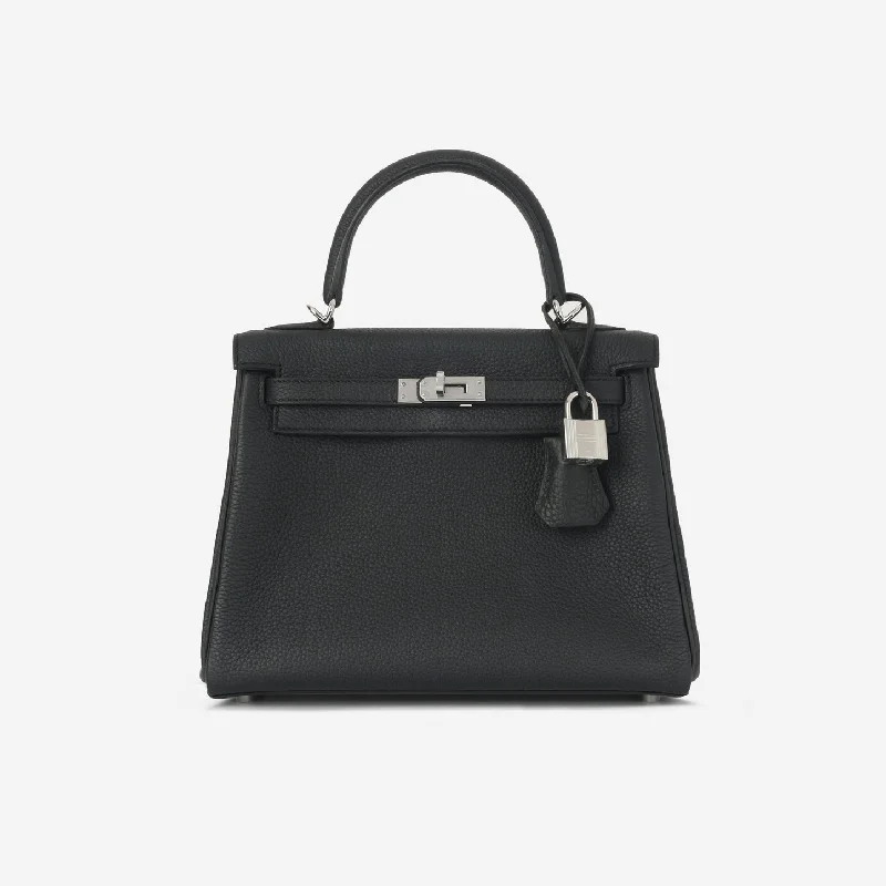 Ladies Handbag Luxury Canvas -Hermès Hermès - Kelly 25 - Noir Togo PHW - 2023